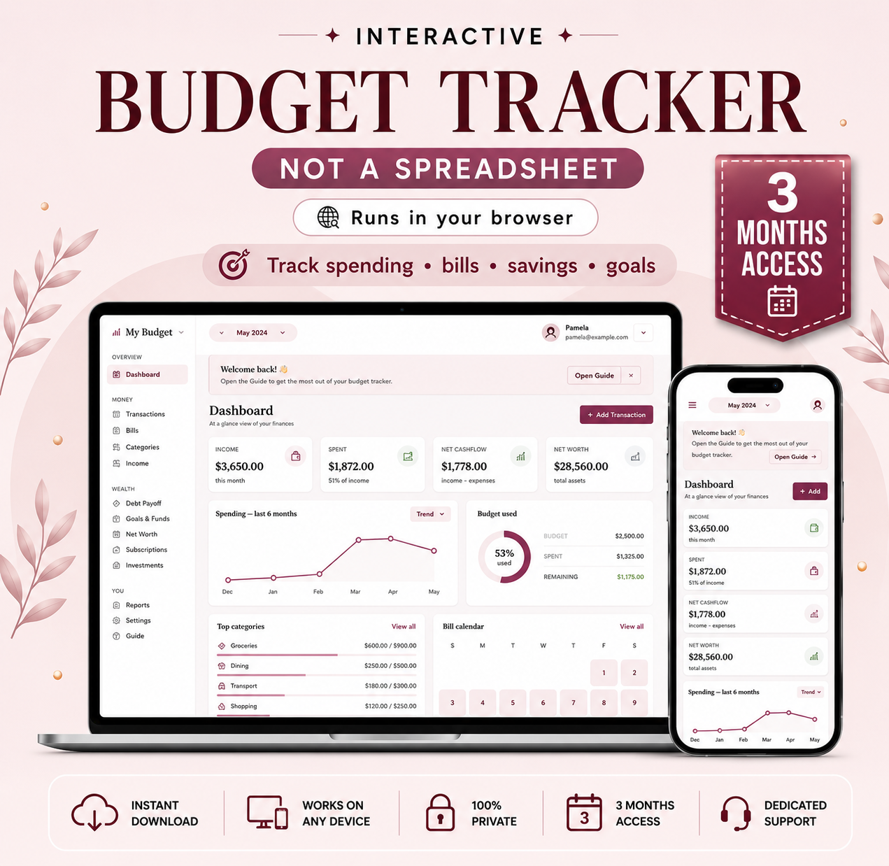 Interactive Budget Tracker – 3 Months Access